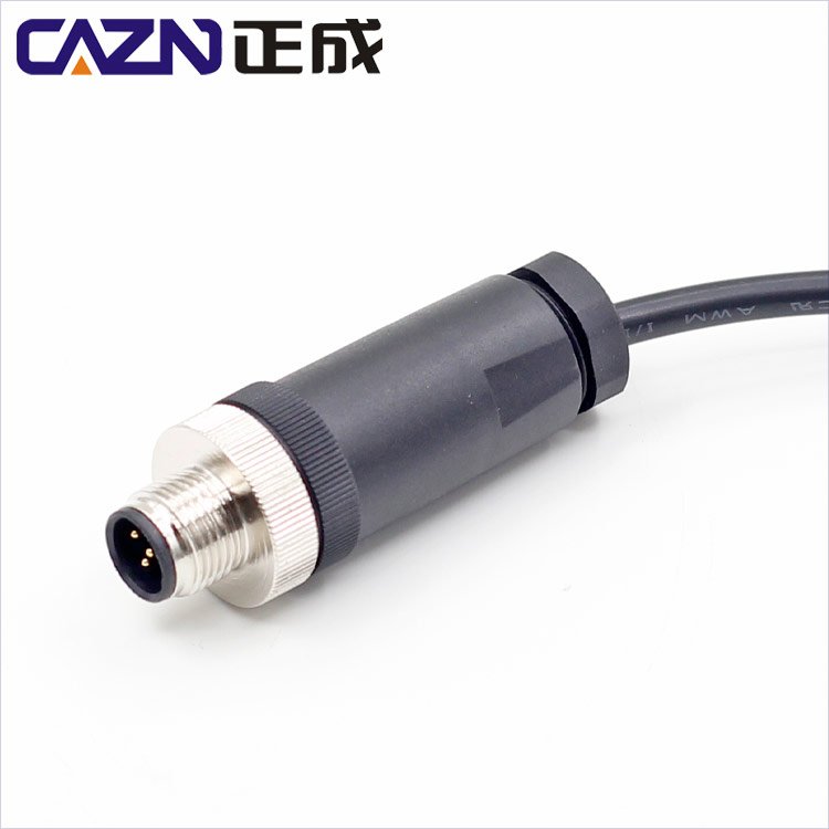 M12 circular connector plastic assembly aviation plug male female 458 pin screw connection straight angle welding wire connector