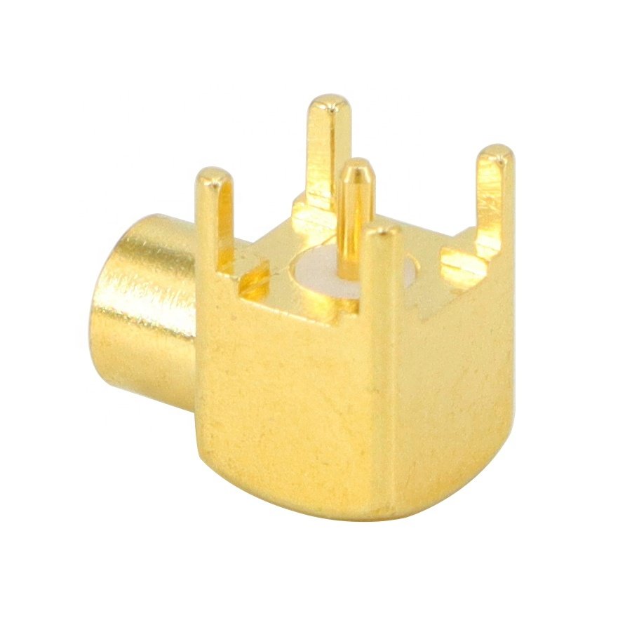 MCX jack with female right angle coaxial connector for pcb mount