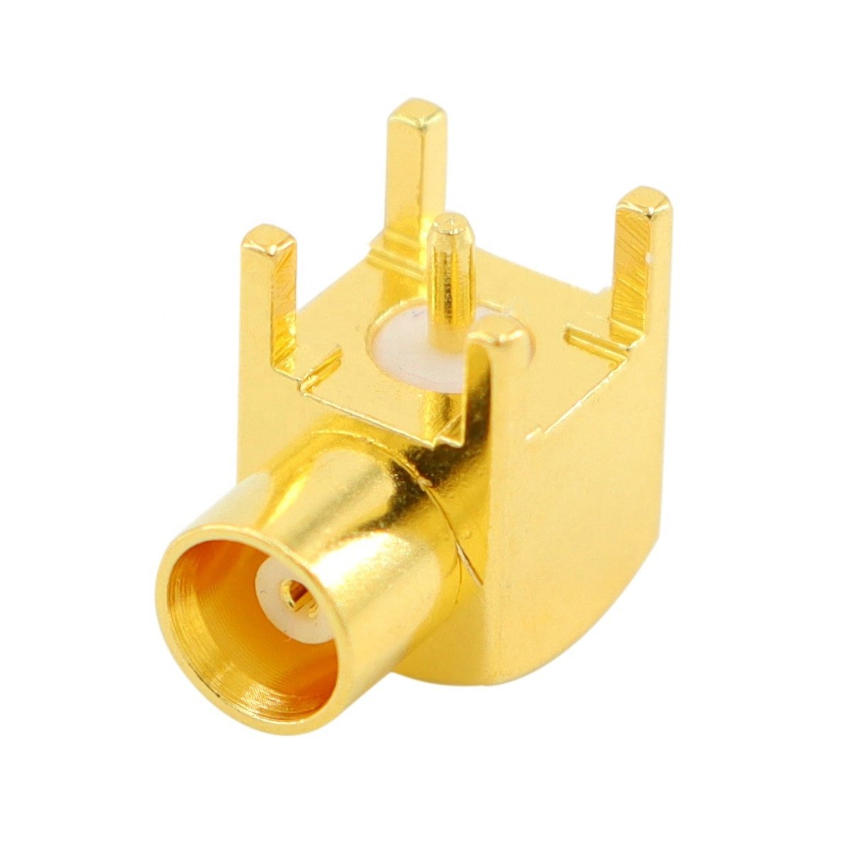 MCX jack with female right angle coaxial connector for pcb mount