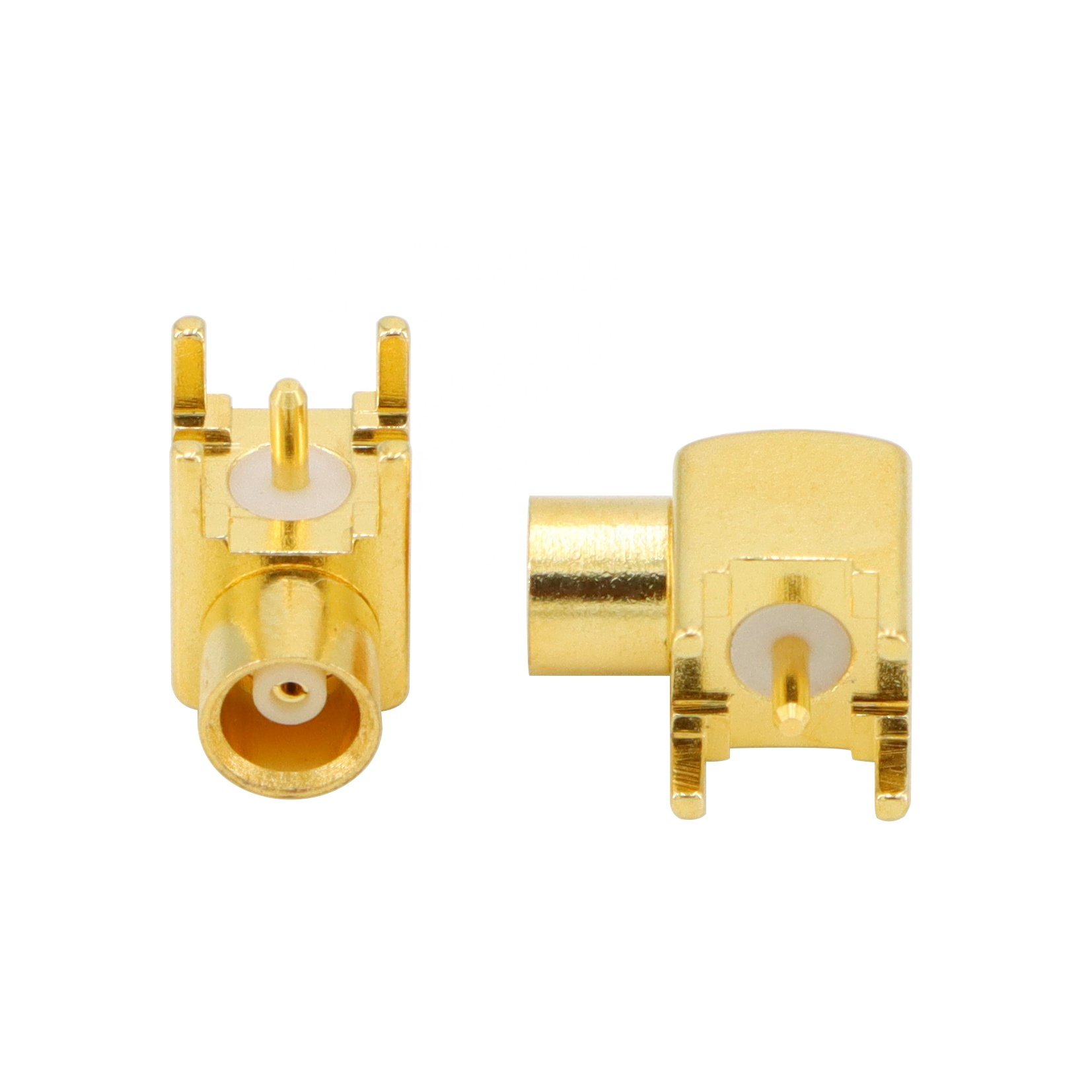 MCX jack with female right angle coaxial connector for pcb mount