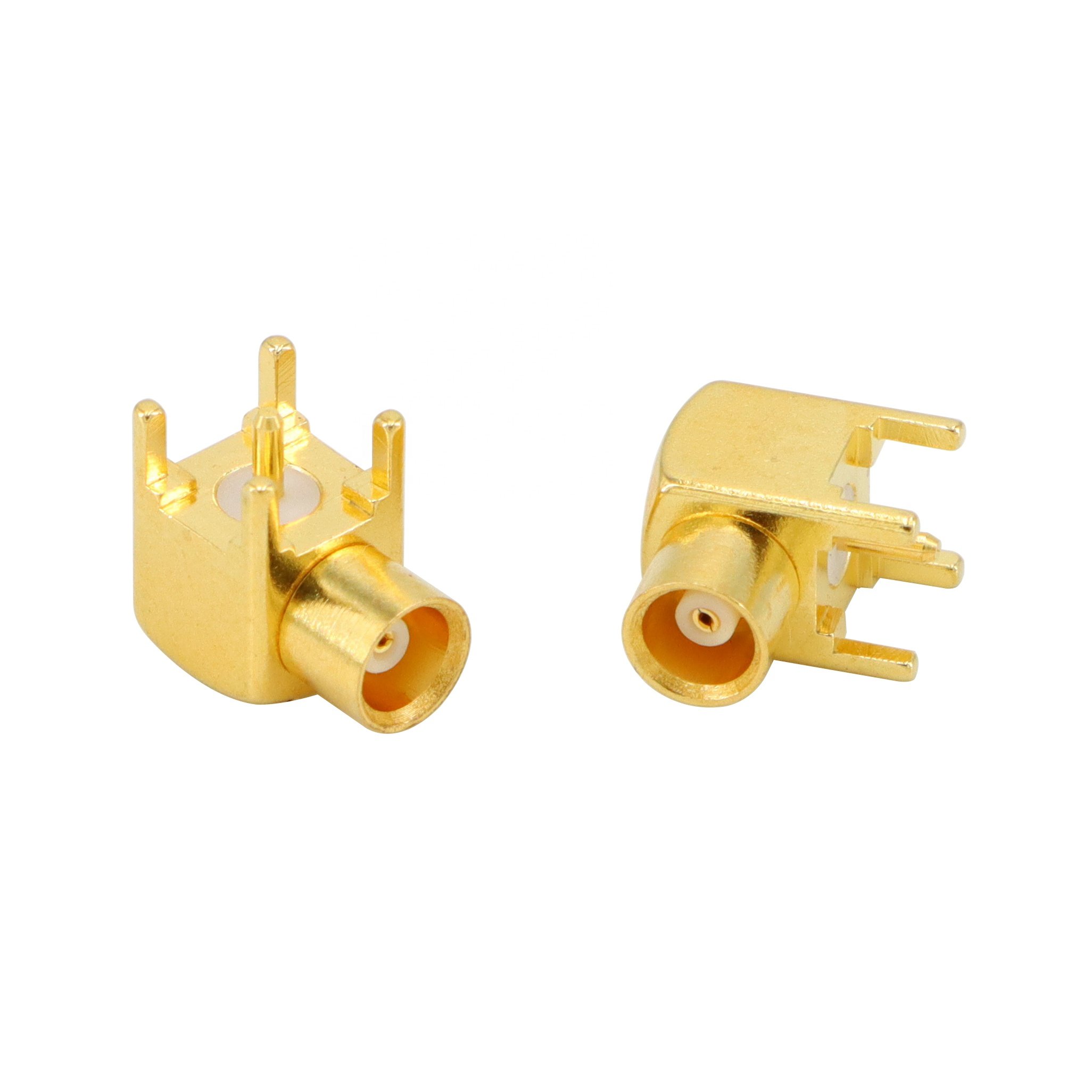 MCX jack with female right angle coaxial connector for pcb mount