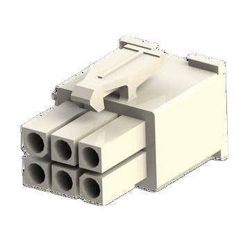 4.14mm Rectangular Power Connectors Housing Plug Wire-to-Wire 6 Position Wire & Cable