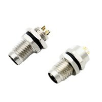 M8 Waterproof Metal 3pin Male Soldered Rear Mount Circular Connector