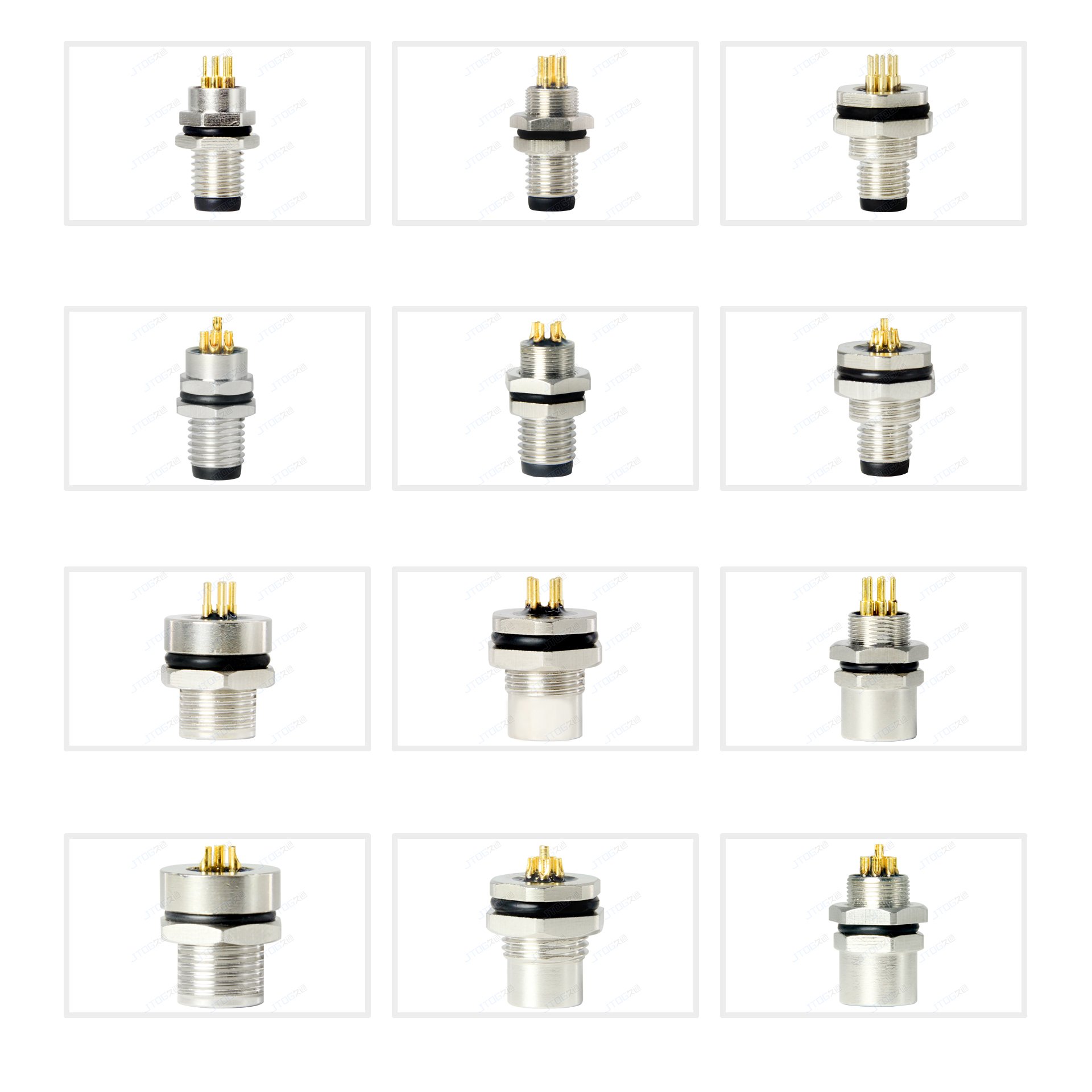 M8 Waterproof Metal 3pin Male Soldered Rear Mount Circular Connector