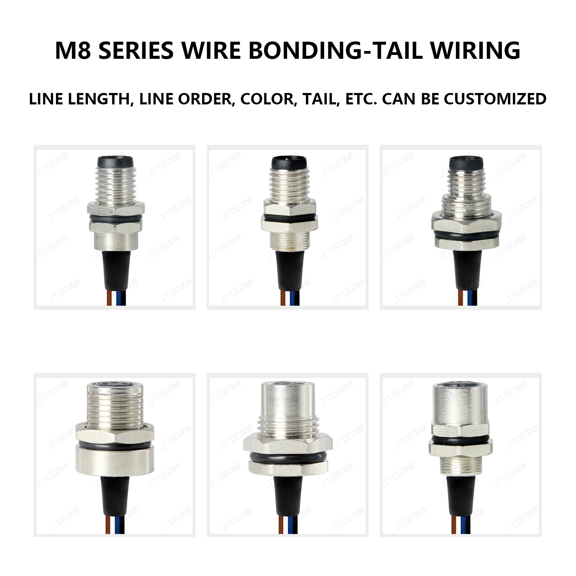 M8 Waterproof Metal 3pin Male Soldered Rear Mount Circular Connector