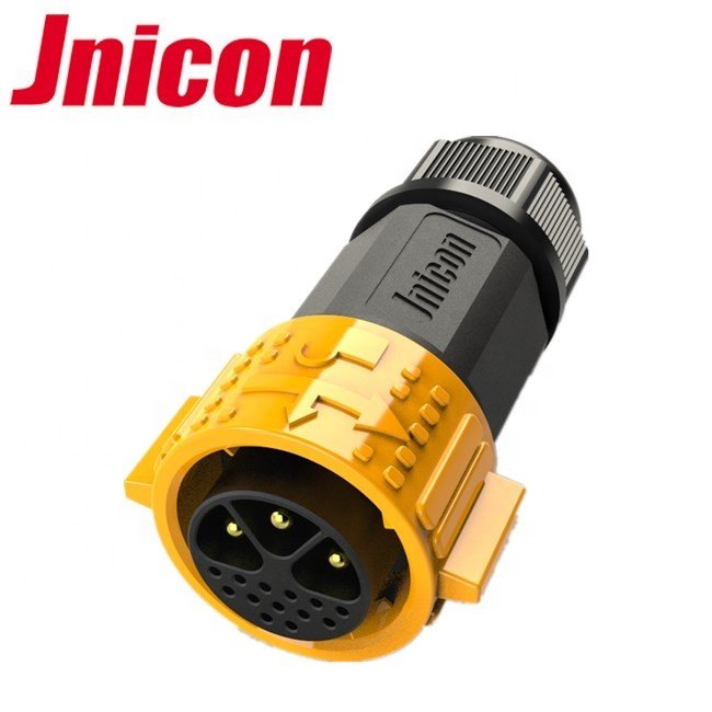 Jnicon Customized M25 3+13 pin electrical IP67 power and signal cable connector with field assembly type