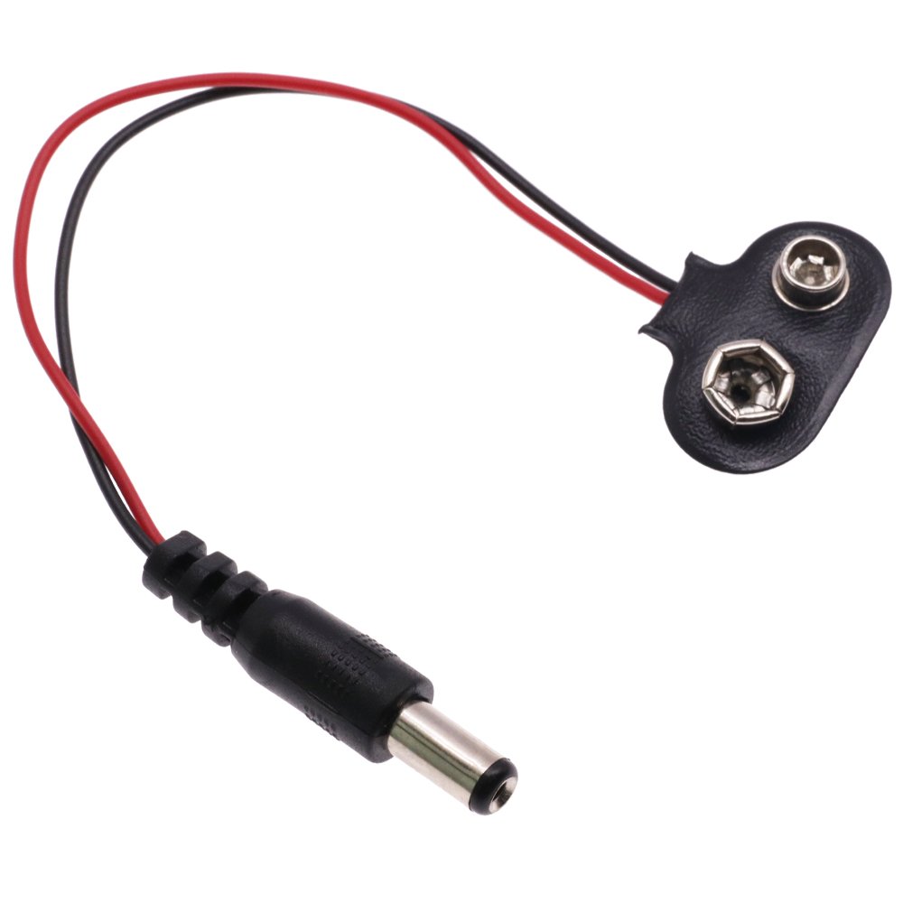 DC 9V Battery Button Power Cable Battery Buckle Snaps Power Cable Connector DC5.5*2.1 For Arduino