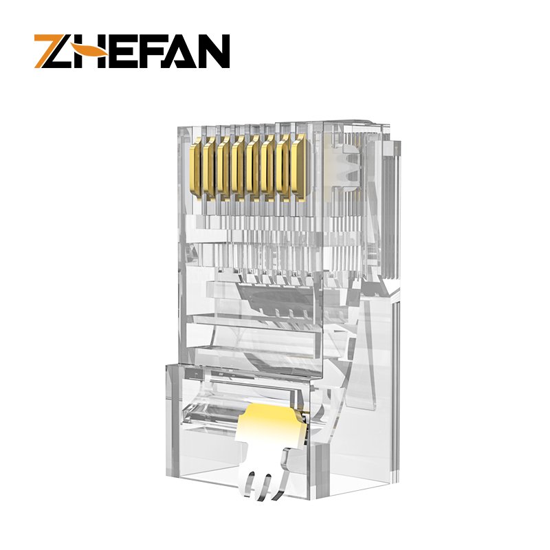 ZHEFAN Network Cable Utp Rj 45 Rg45 Ethernet Rj45 Pass Through 8p8c Modular Plug Cat 6 Cat6 Rj45 Connector Cat6