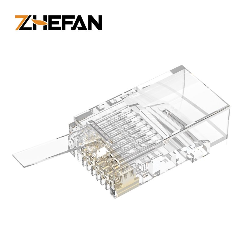 ZHEFAN Network Cable Utp Rj 45 Rg45 Ethernet Rj45 Pass Through 8p8c Modular Plug Cat 6 Cat6 Rj45 Connector Cat6