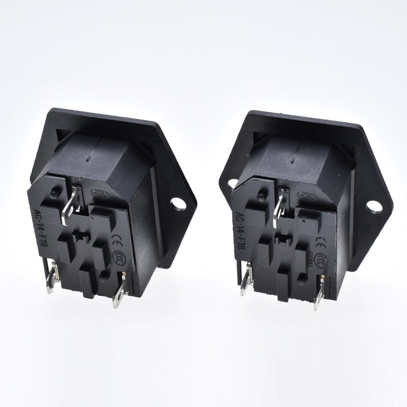 IEC320 AC250V 10A C14 power socket with fuse 13A rocker switch red indicate light 3 pin male industrial connector
