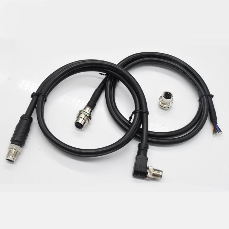 Hybrid Transmission Connector for Network Data and Power M12 8Pin Y Code Mixed Type IP67 Waterproof Cable