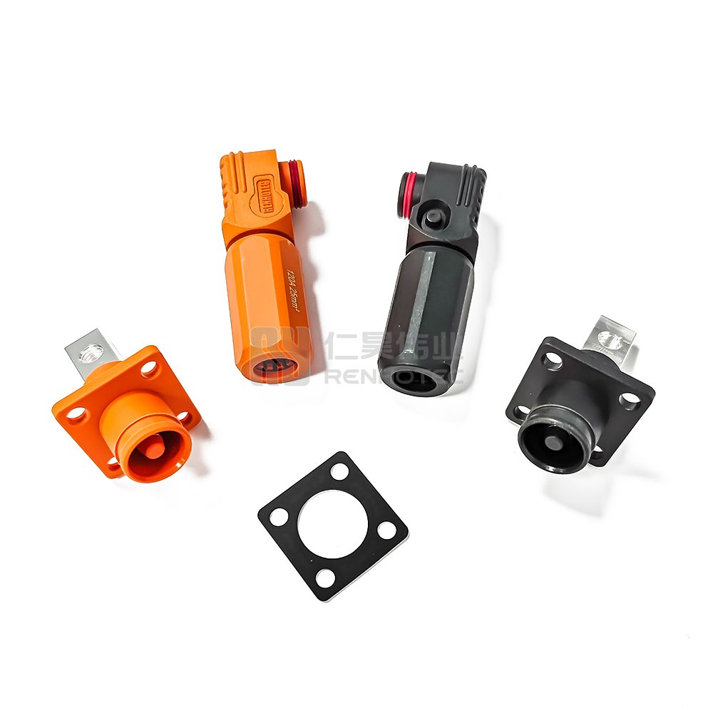 200A 50mm Battery Connector Lithium Positive and Negative Terminal and Cable Red and Black New Energy Storage Terminal