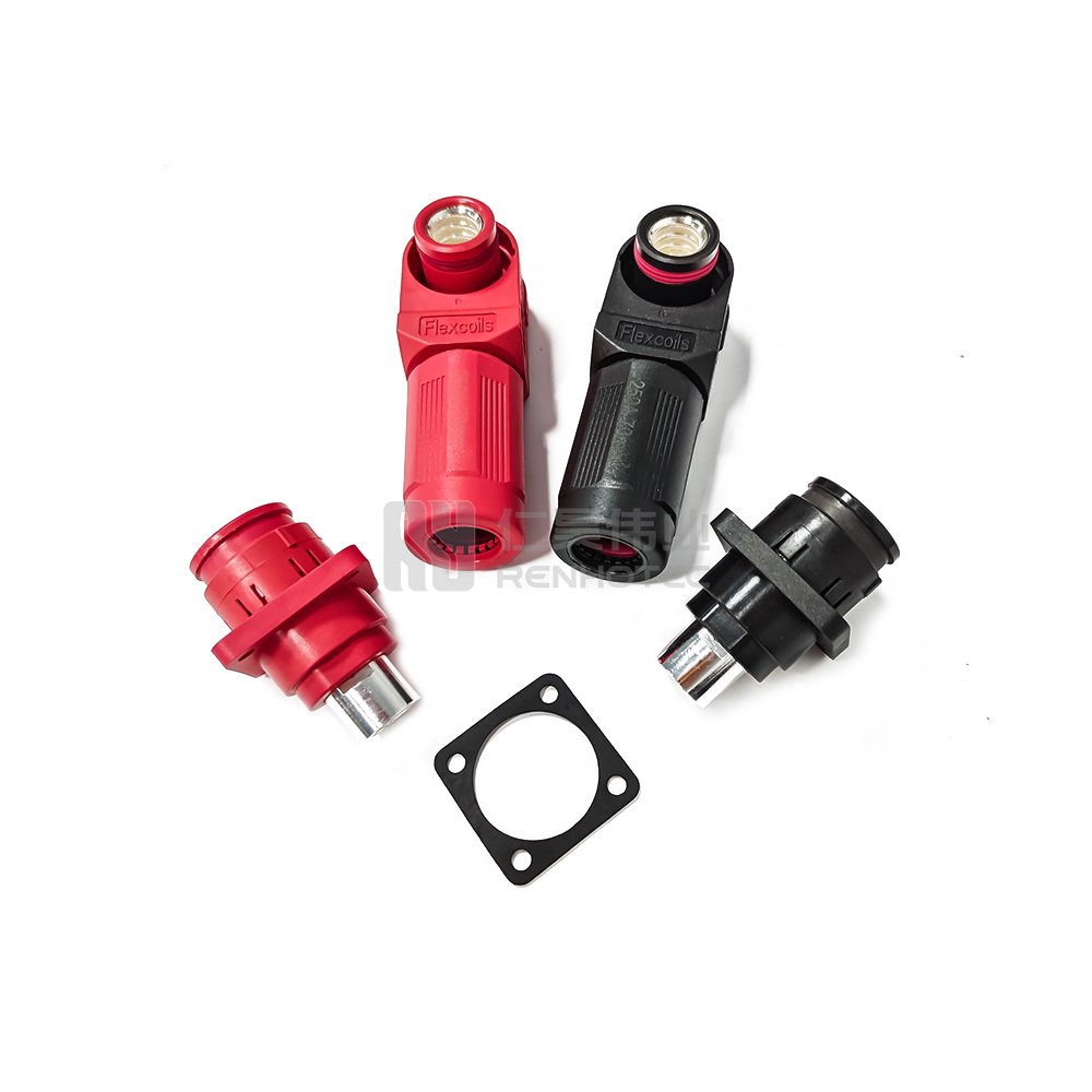 200A 50mm Battery Connector Lithium Positive and Negative Terminal and Cable Red and Black New Energy Storage Terminal