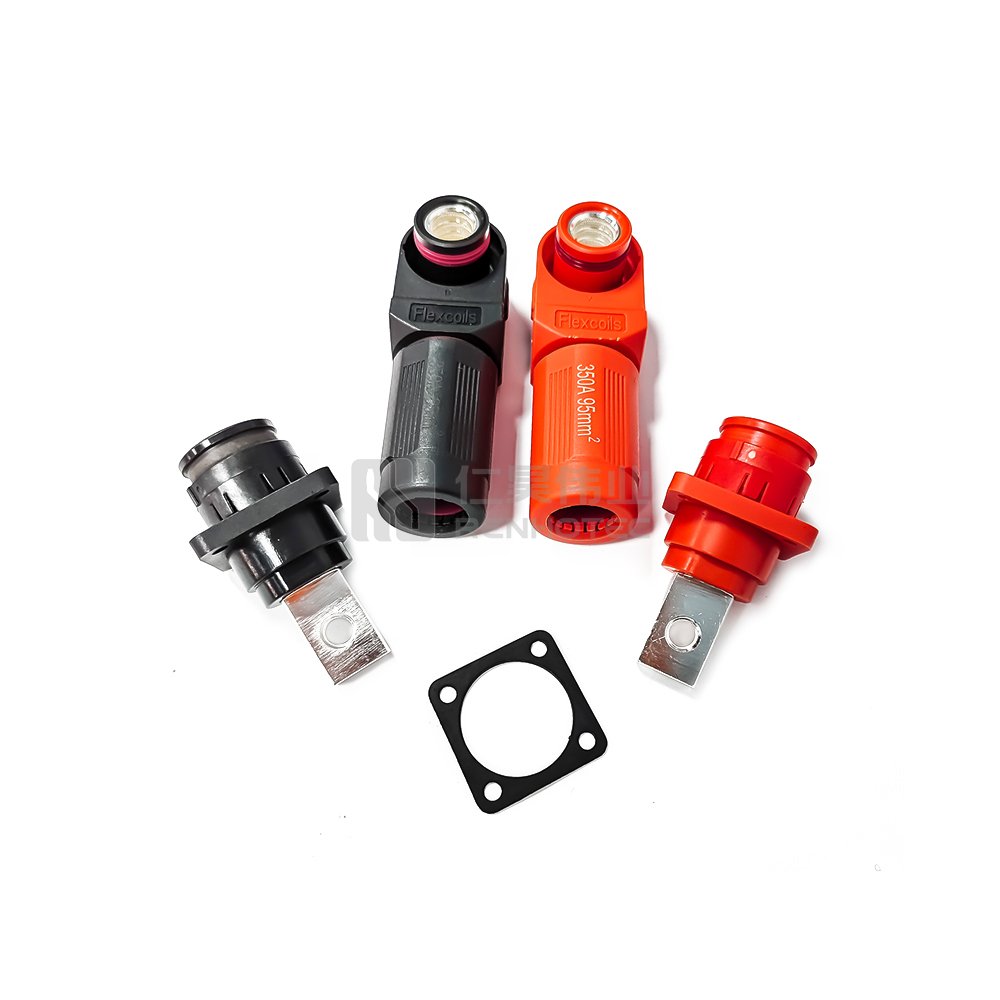 200A 50mm Battery Connector Lithium Positive and Negative Terminal and Cable Red and Black New Energy Storage Terminal