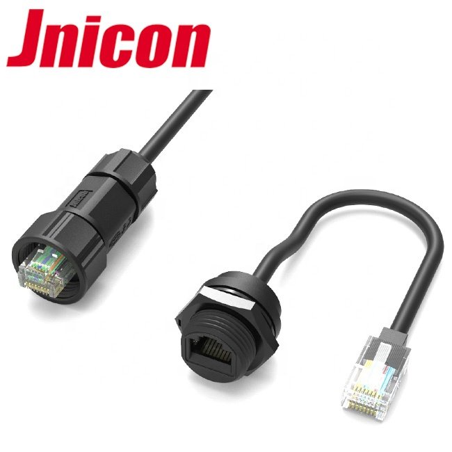 Jnicon IP68 Male Female Cat5e Cat6 Ethernet Waterproof RJ45 Connector