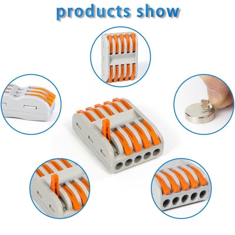 225 universal compact wiring conductor push-in terminal block electric wire connector SPL-5 lever connector
