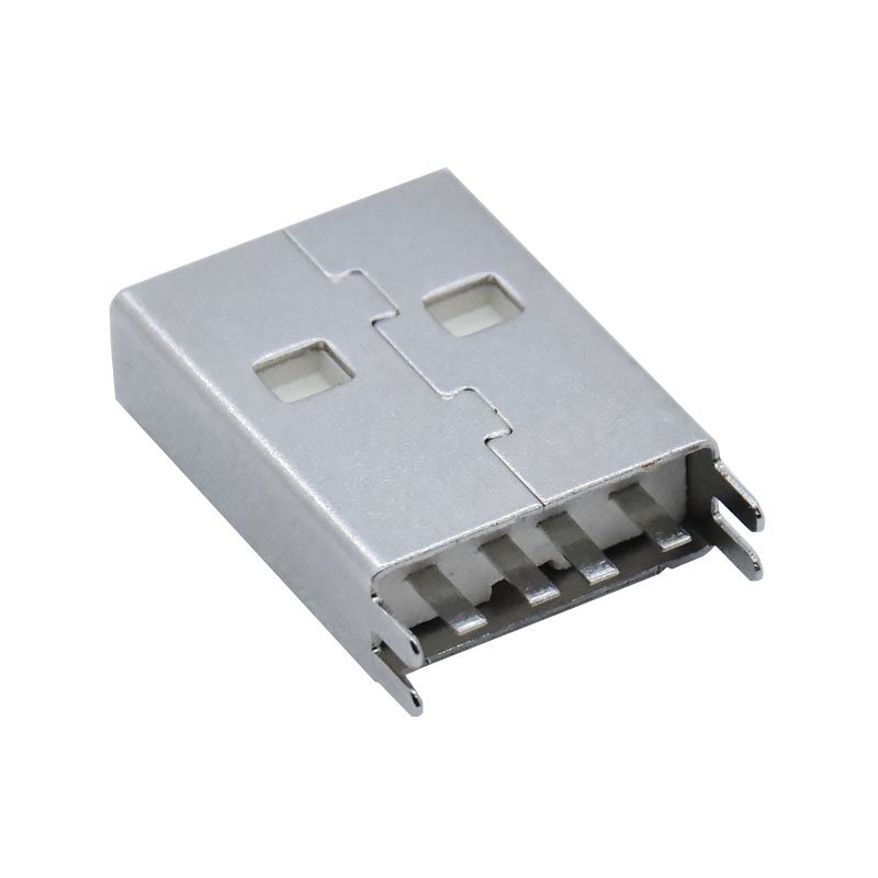 Vertical USB 2.0 Type A male connector Length 15.0mm thickness 0.8 4 Pin 180 degree Through hole USB A plug LCP Board Lock Type