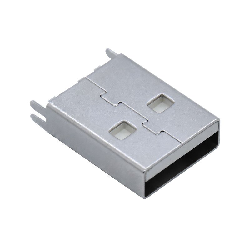 Vertical USB 2.0 Type A male connector Length 15.0mm thickness 0.8 4 Pin 180 degree Through hole USB A plug LCP Board Lock Type