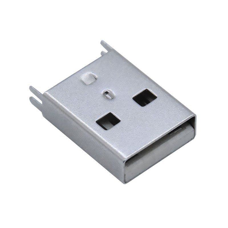 Vertical USB 2.0 Type A male connector Length 15.0mm thickness 0.8 4 Pin 180 degree Through hole USB A plug LCP Board Lock Type
