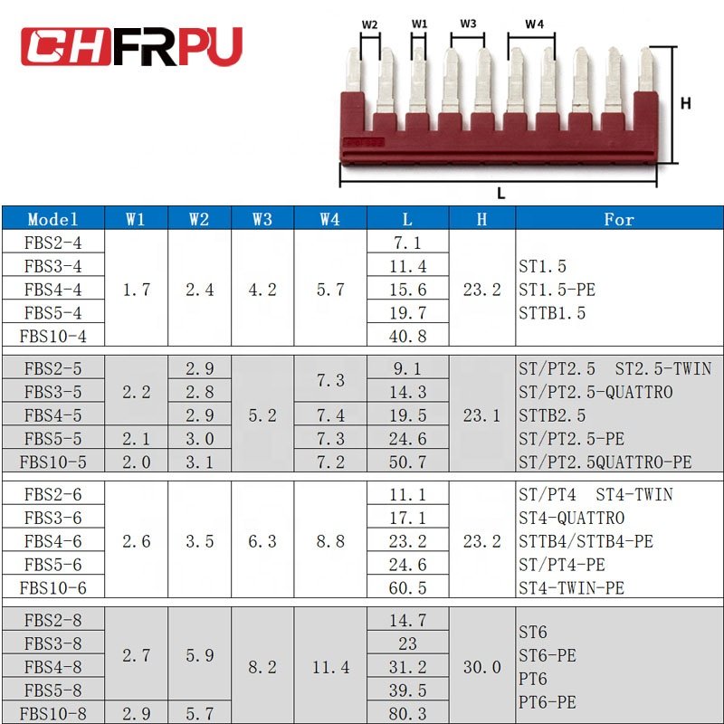Terminal Accessories Fixed Bridge for PT/ST Series Junction Electrical Installations Connecting Device Intercell Connector
