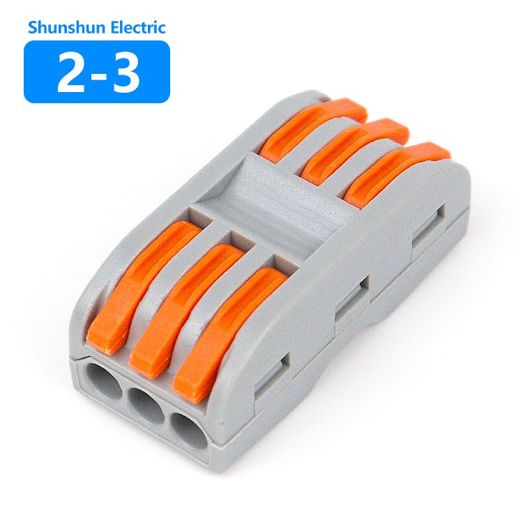 LED light push-in Fast Wiring Conductor Terminal Block Compact Splicing Wire Connector 3 in 3 out 28 AWG ~12 AWG Model 223
