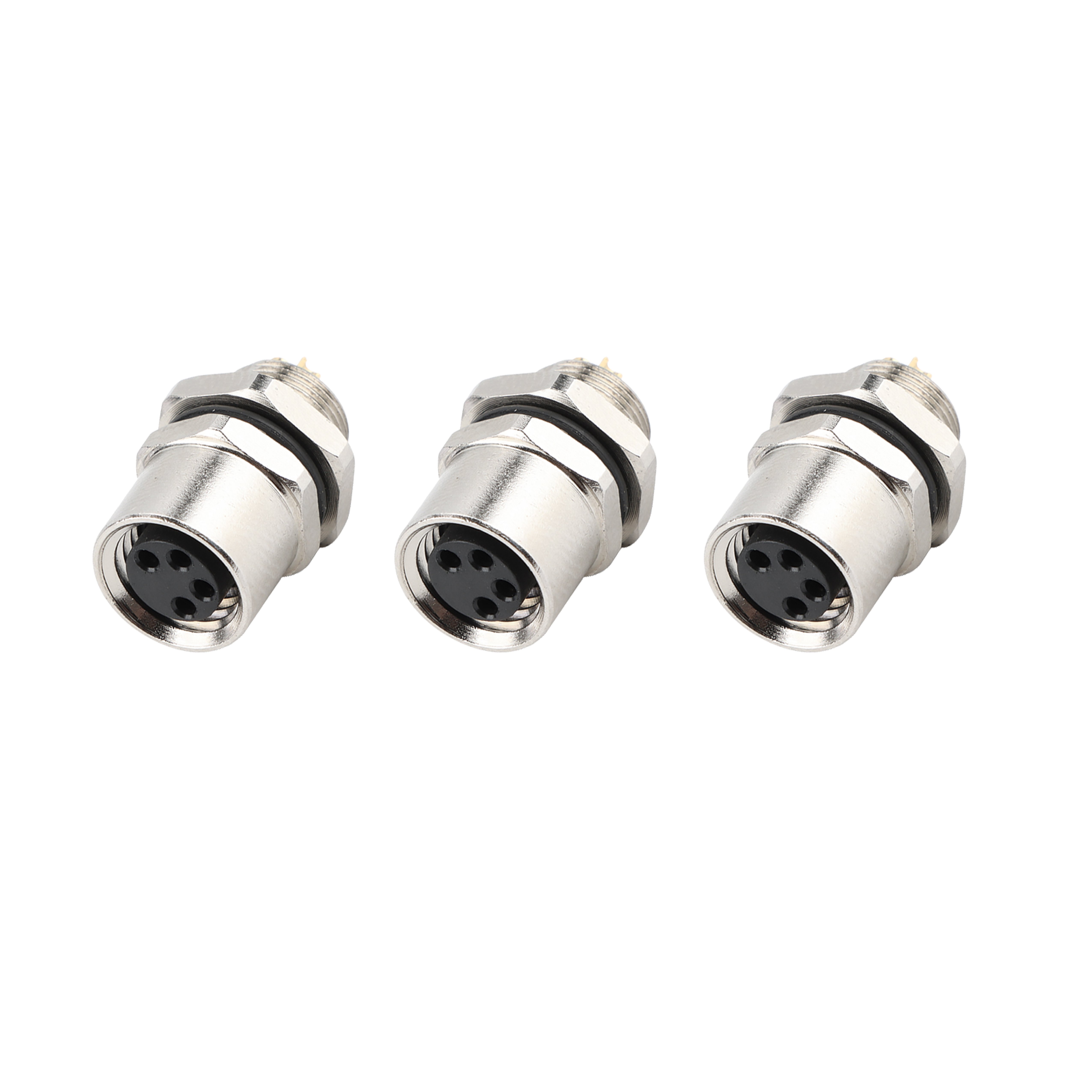 M8 8pin A/b code 3pin 4pin 5pin 6pin 8pin Round panel Mounting connector Flange socket Pcb type Welding type
