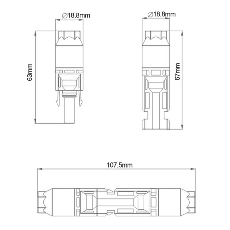 TUV Approved Waterproof Universal PV Panel Cable Connectors 1500V Solar Connector for Solar System