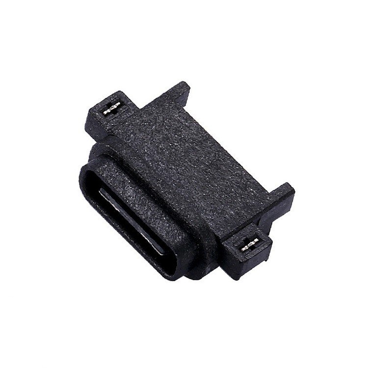 USB Type c 16 Pin Female Socket Connector Horizontal Sinking Plate SMT Waterproof Interface Connectorfor Fast Charging
