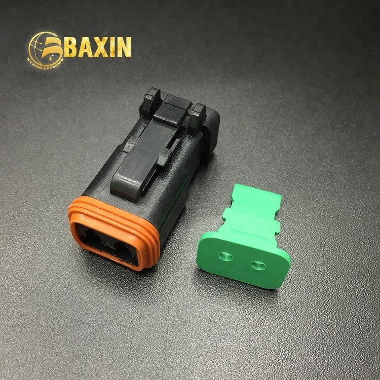 Made in China 2 Pin Automotive Cable Deutsch Dt Series 2pin Connector DT06-2S-EP06 Female Auto Connector 2P Grey/black 14~20 AWG