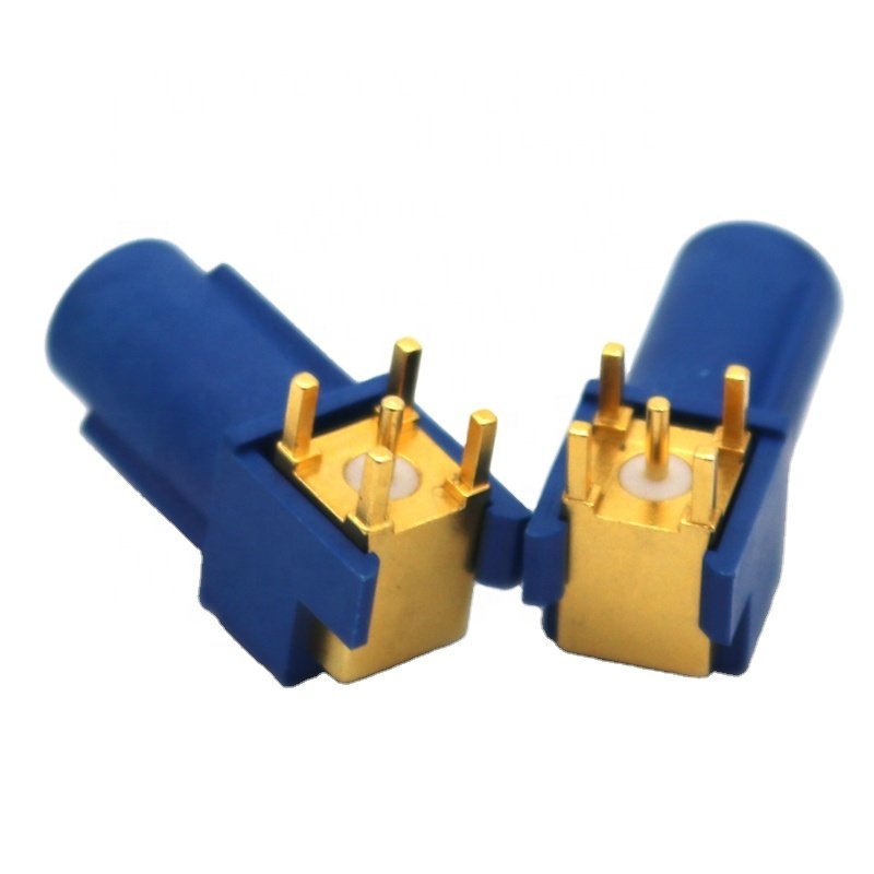 Right Angle Fakra C Type Male Plug PCB Mount SMB Connector