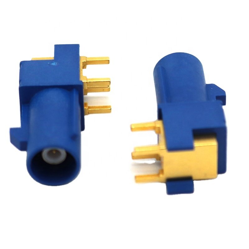 Right Angle Fakra C Type Male Plug PCB Mount SMB Connector