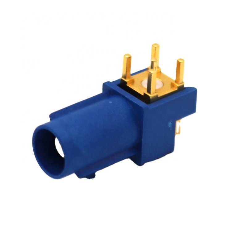Right Angle Fakra C Type Male Plug PCB Mount SMB Connector