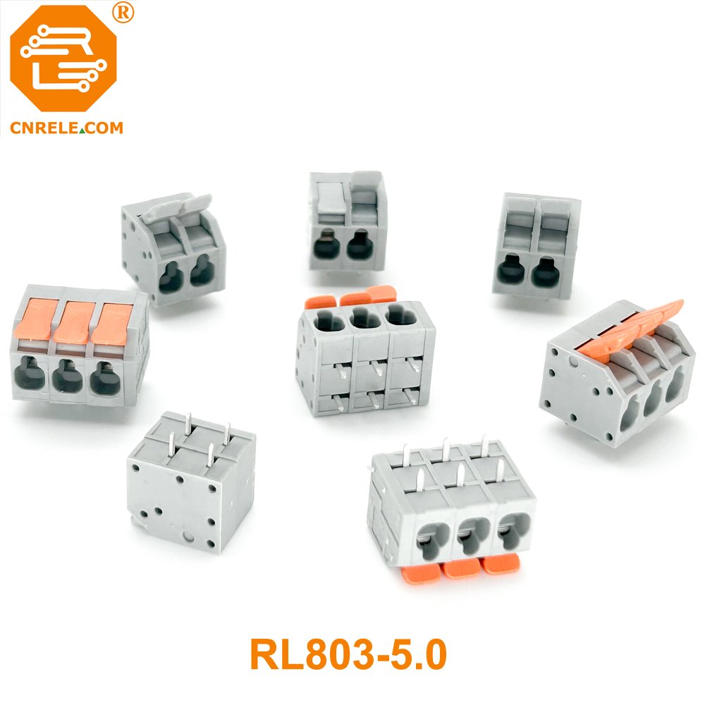 5.0mm connector spring PCB wiring terminal DG2204R