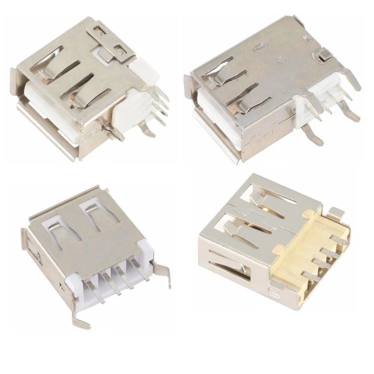 Free Sample Standard Right Angle Plug-in USB 2.0 Type A Female Socket Connector