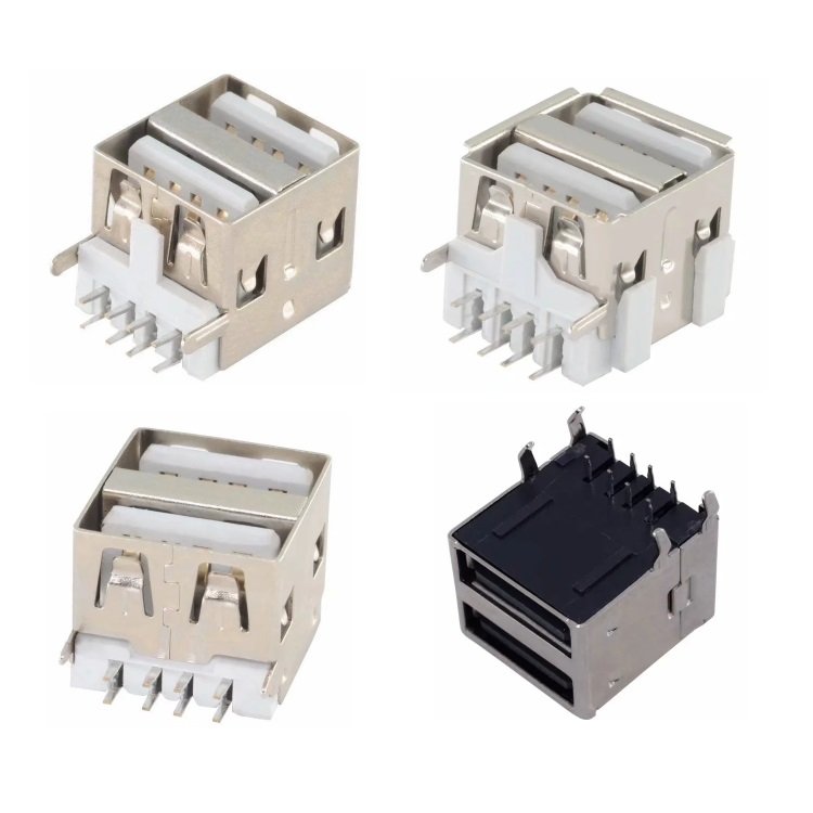 Free Sample Standard Right Angle Plug-in USB 2.0 Type A Female Socket Connector