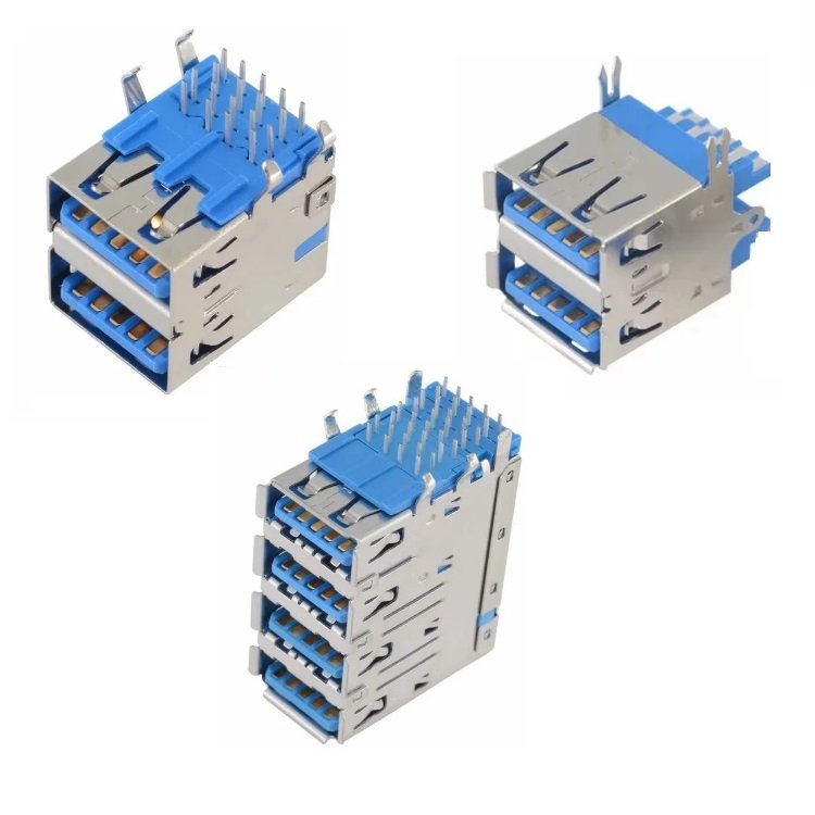 Free Sample Standard Right Angle Plug-in USB 2.0 Type A Female Socket Connector