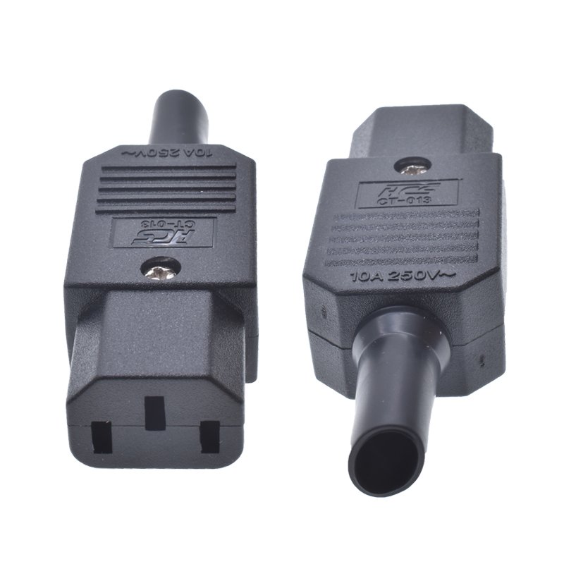 C13 Wiring Plug Adapter IEC 3 pins Female Power Connector 10A 250V Electric Plug Top For PDU Cabinet UPS Service
