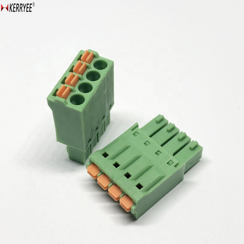 3.5mm 4P 15EDGKN green female screwless pluggable terminal block
