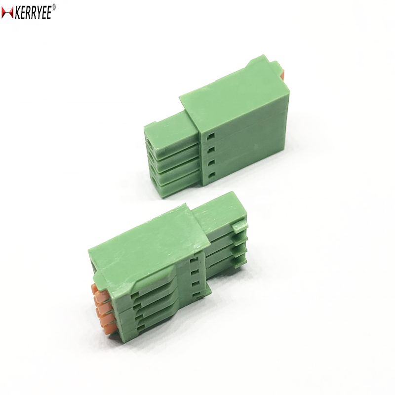 3.5mm 4P 15EDGKN green female screwless pluggable terminal block