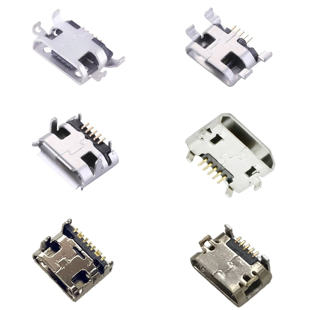 Diverse Micro USB Type B Phone Tail Plugs and Connectors Mobile Phone Spare Parts for Charging Port Data Transmission Interface