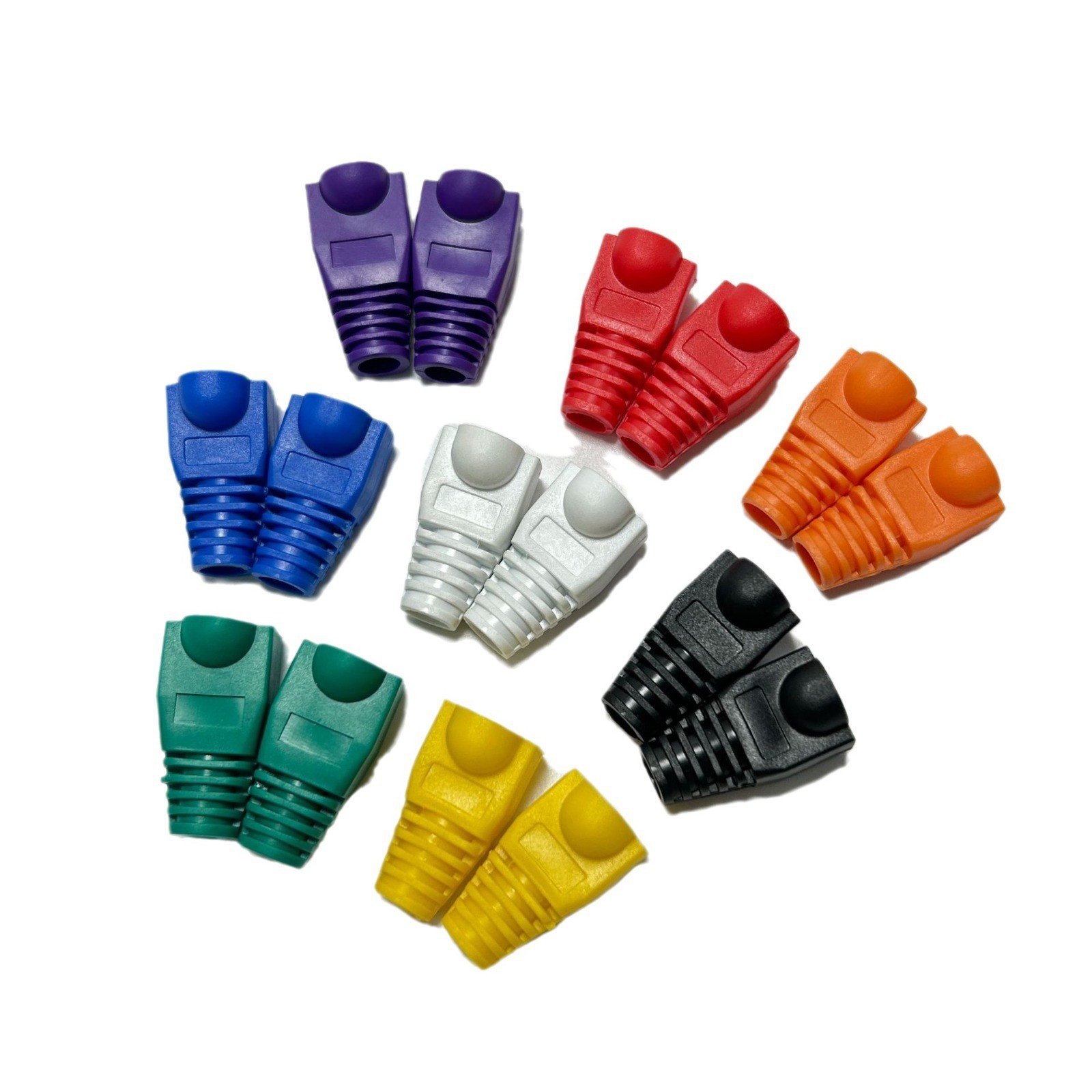 100PCS Colorful Plastic RJ45 Ethernet Network Cable Strain Relief Boots Cable Connector Plug Covers for CAT5 CAT5e CAT6