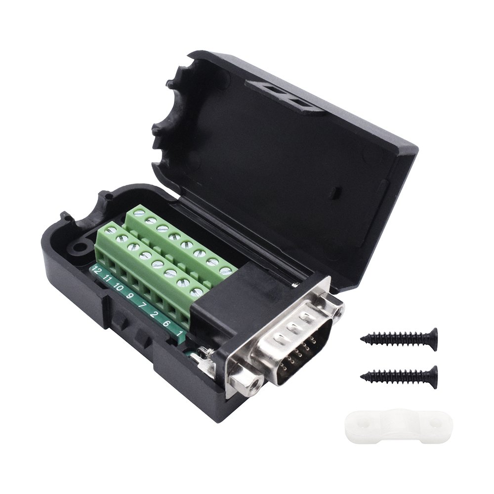 Wholesale Terminal Adapter Black Shell 8 ways Output 9 Pin Dsub Connector with Front Rivet Nut Screwdriver DB VGA Male Curent 5A