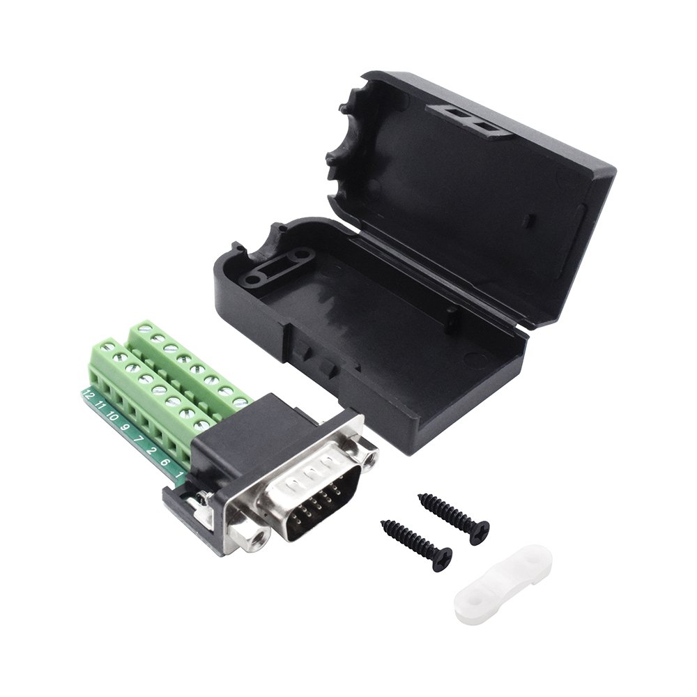 Wholesale Terminal Adapter Black Shell 8 ways Output 9 Pin Dsub Connector with Front Rivet Nut Screwdriver DB VGA Male Curent 5A