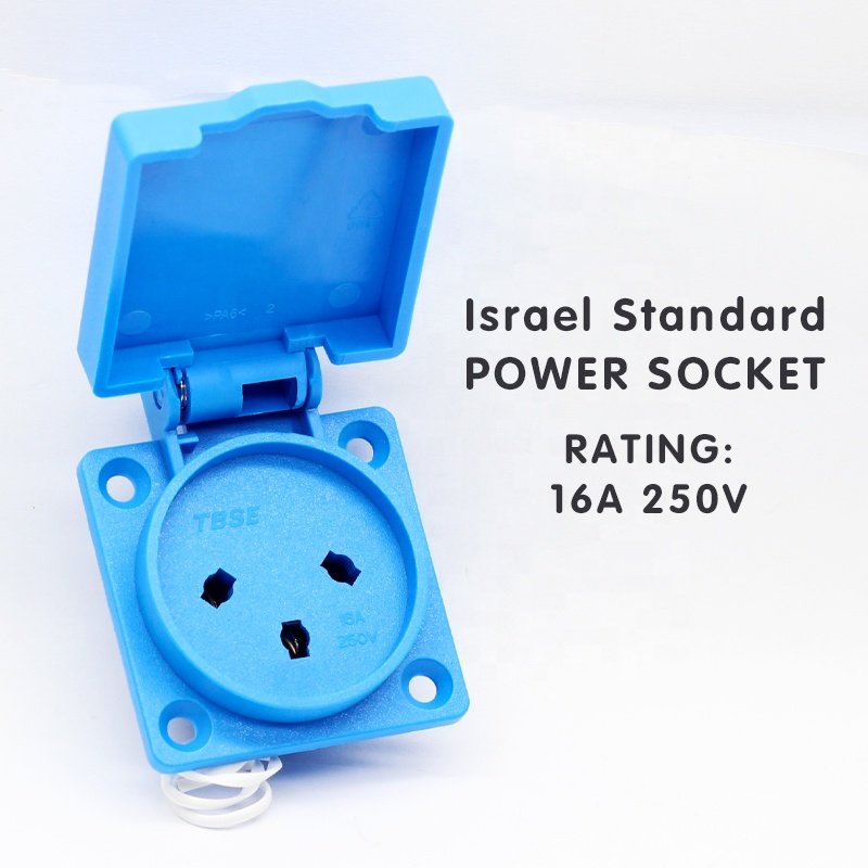 Israel standard AC outlet wall socket adapter plug connector Israel Socket With Square Cover