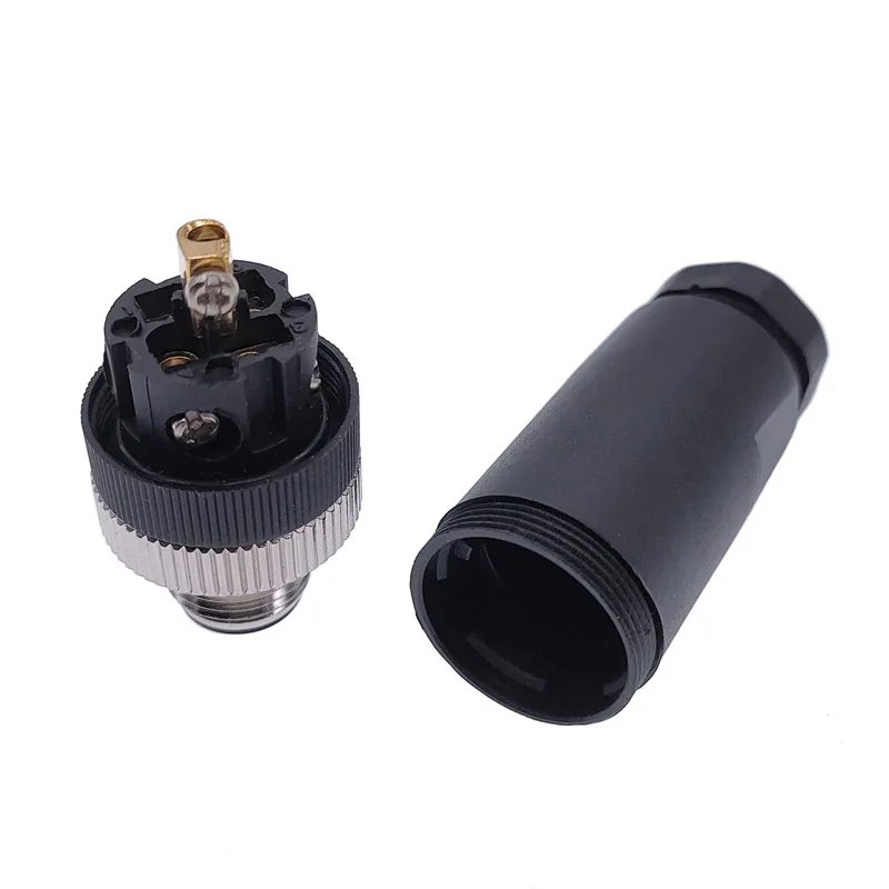 M12 sensor connector waterproof male&female plug screw threaded coupling 3 4 5 8 Pin A type sensor connectors