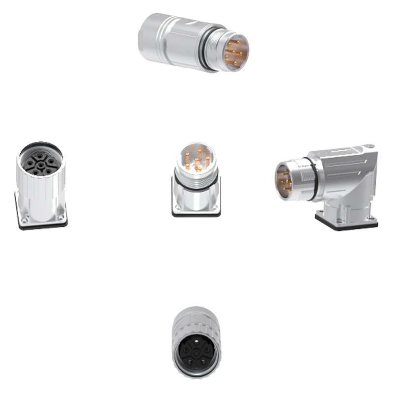 M23 Product 8pin 2 Power 1 Grounding 5 Signal E-scooter Charger And Discharger Assembly Connector For E-bike Battery
