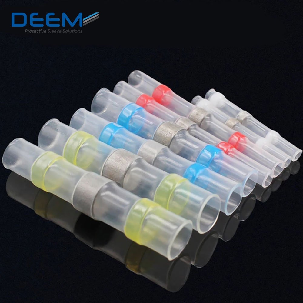 Free sample DEEM waterproof solder seal wire sleeve heat shrink butt connectors terminals with soldering sleeve