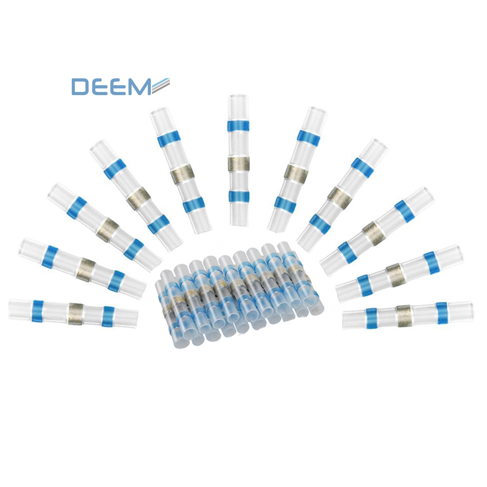 Free sample DEEM waterproof solder seal wire sleeve heat shrink butt connectors terminals with soldering sleeve