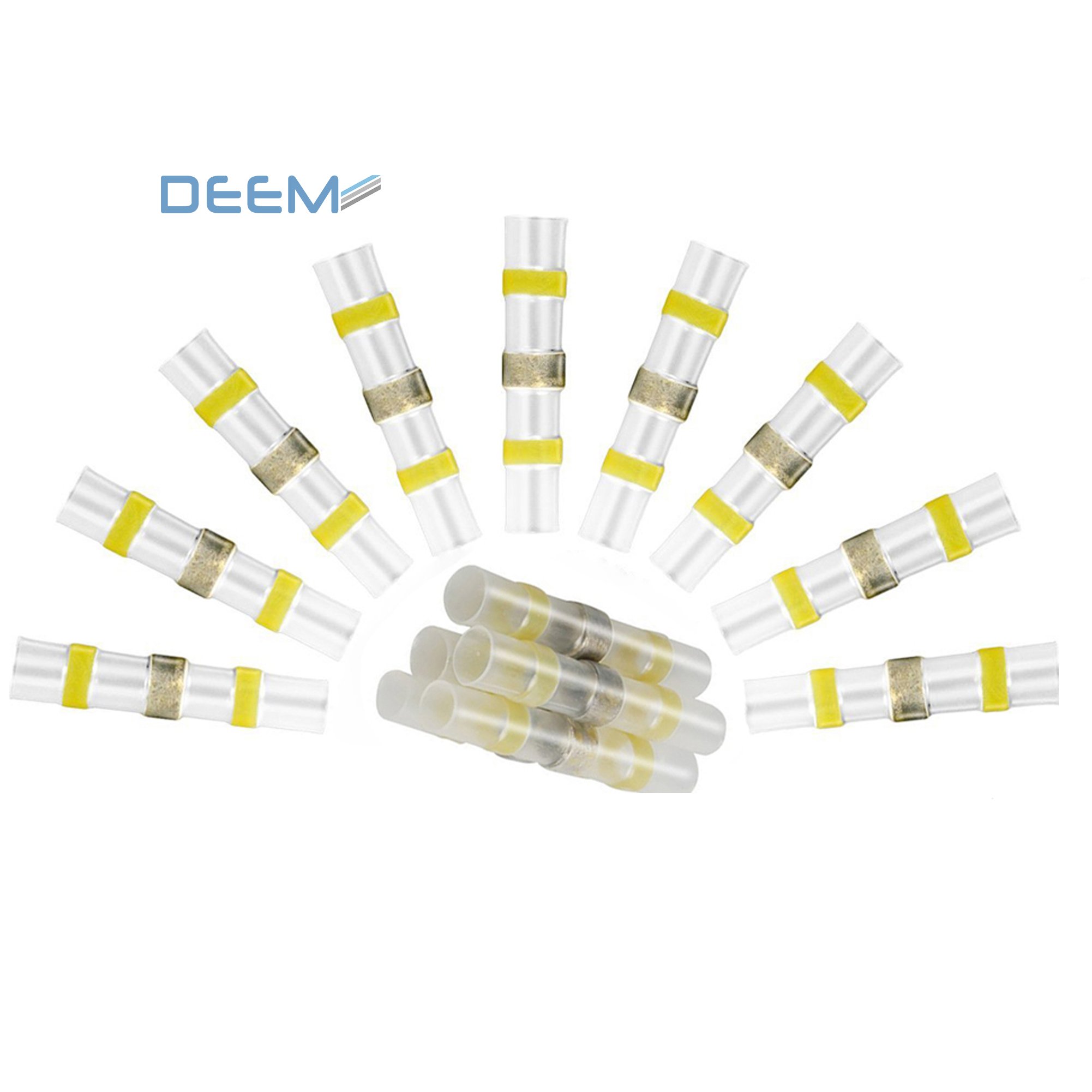 Free sample DEEM waterproof solder seal wire sleeve heat shrink butt connectors terminals with soldering sleeve