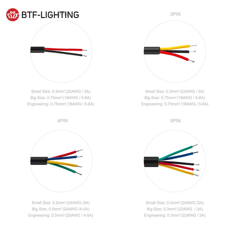 2pin/3pin/4pin/5pin Black/White Male/Female waterproof wire connector